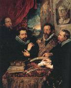 Peter Paul Rubens Fustus Lipsius and his Pupils or The Four Pbilosopbers (mk01) oil painting reproduction